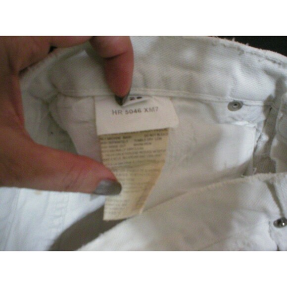 New NWT Womens 28 Designer Helmut Lang Italy Jeans White Skinny Destroyed Ripped - Picture 10 of 12